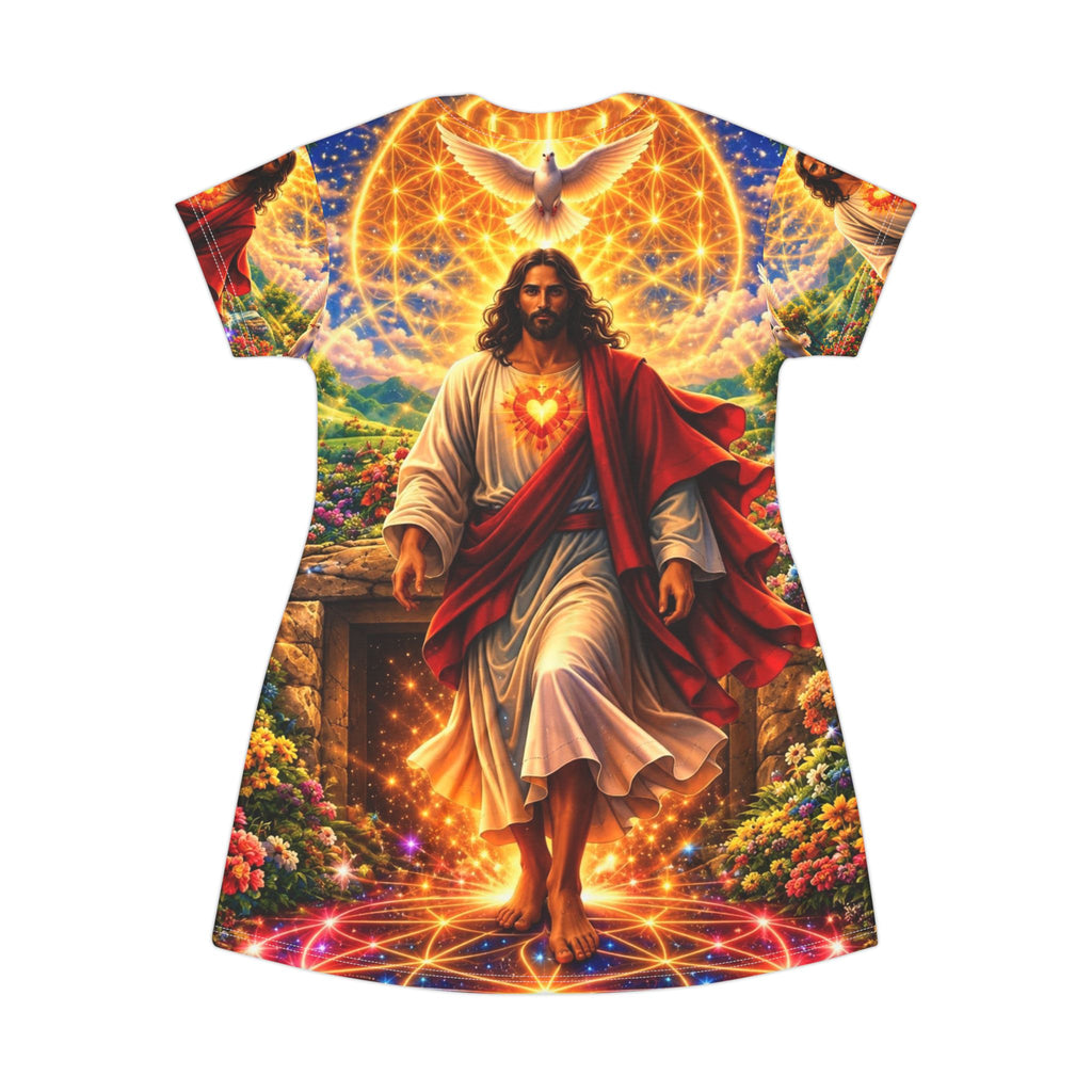 Radiant Ascension T-Shirt Dress (AOP)