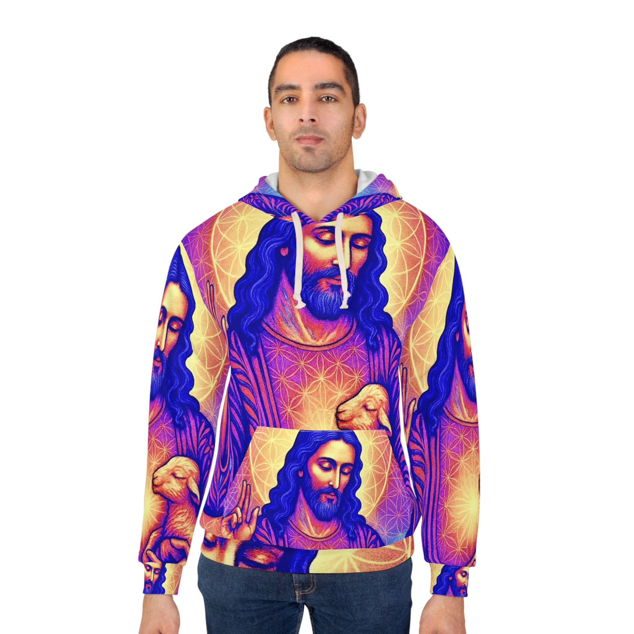 The Lamb Unisex Pullover Hoodie (AOP)
