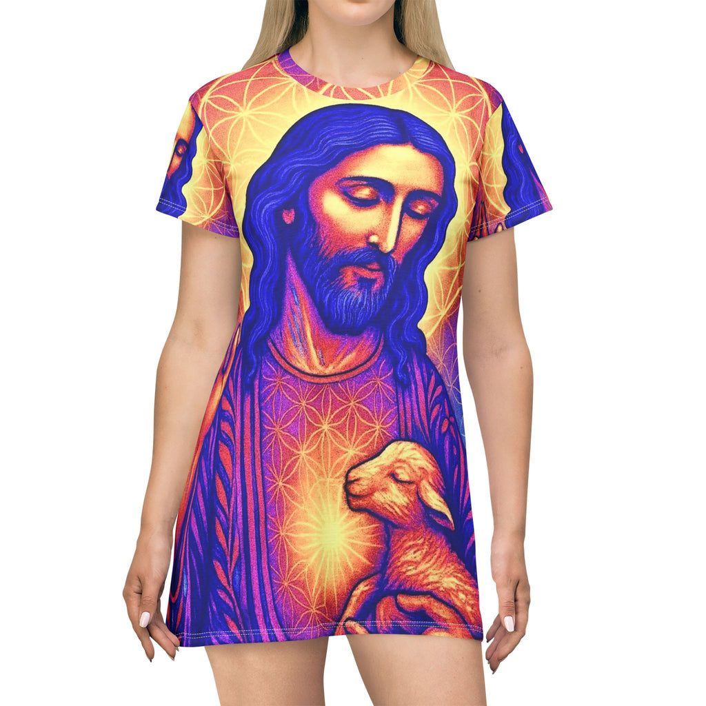 The Lamb T-Shirt Dress (AOP)