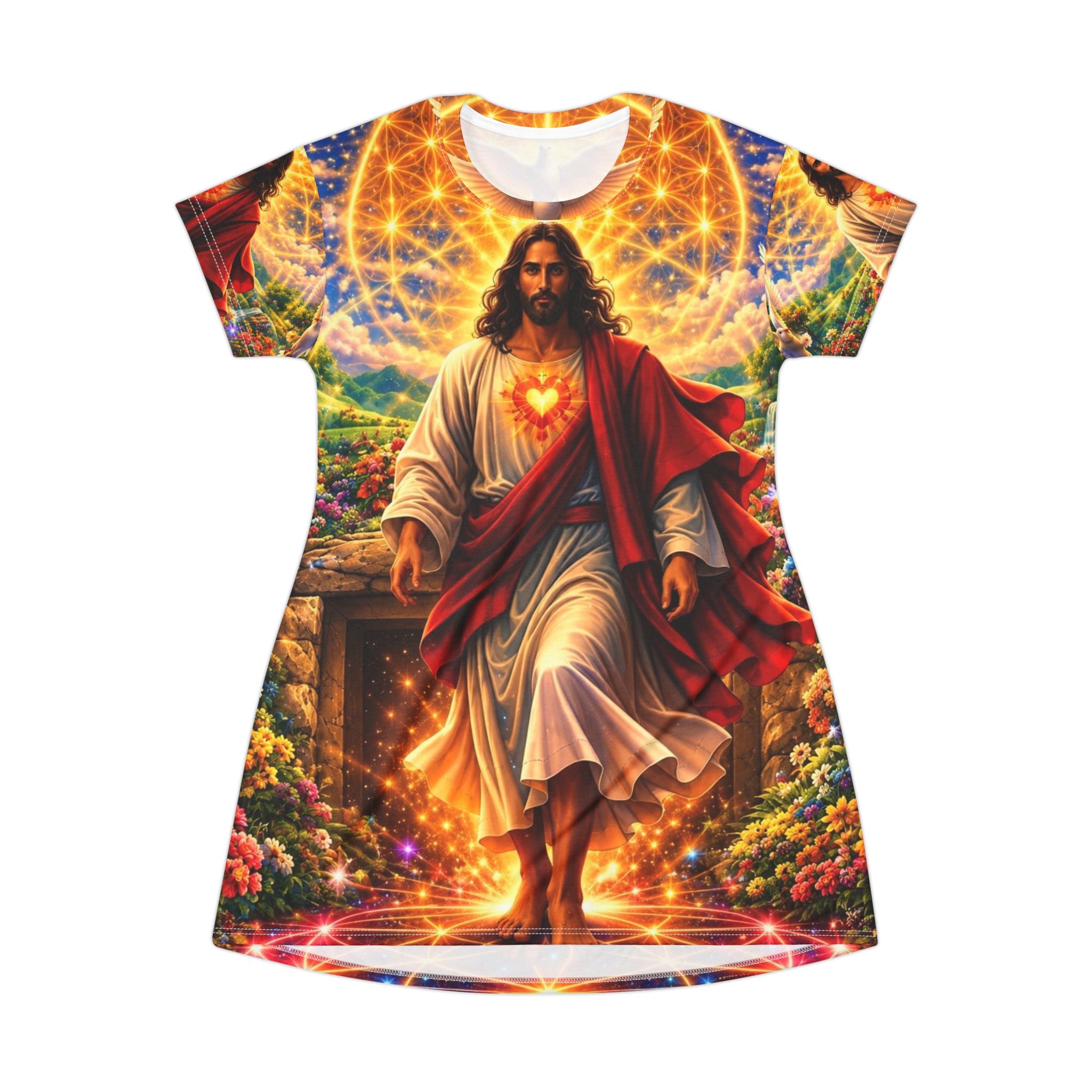 Radiant Ascension T-Shirt Dress (AOP)