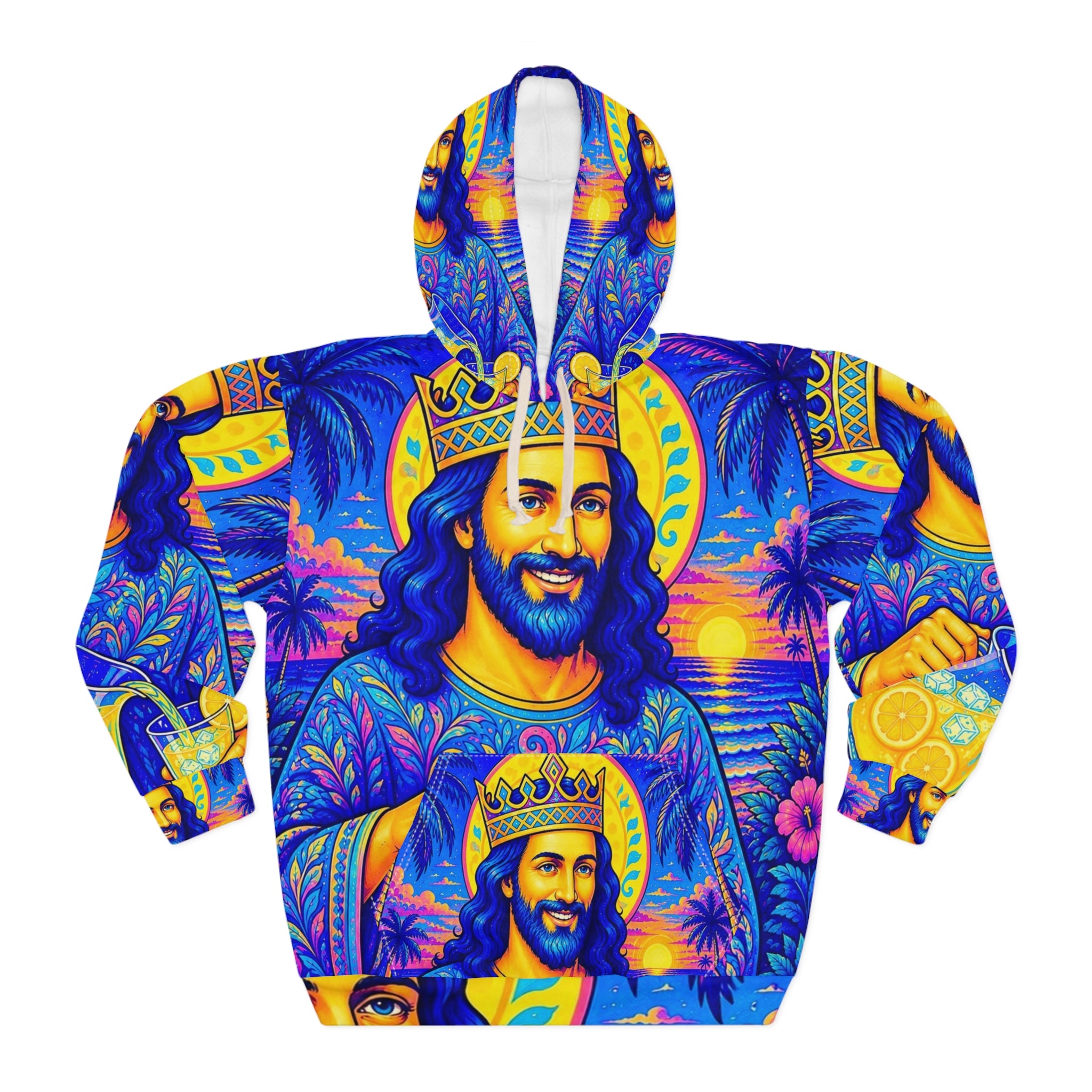 Jesus Making Lemonade Unisex Pullover Hoodie (AOP)