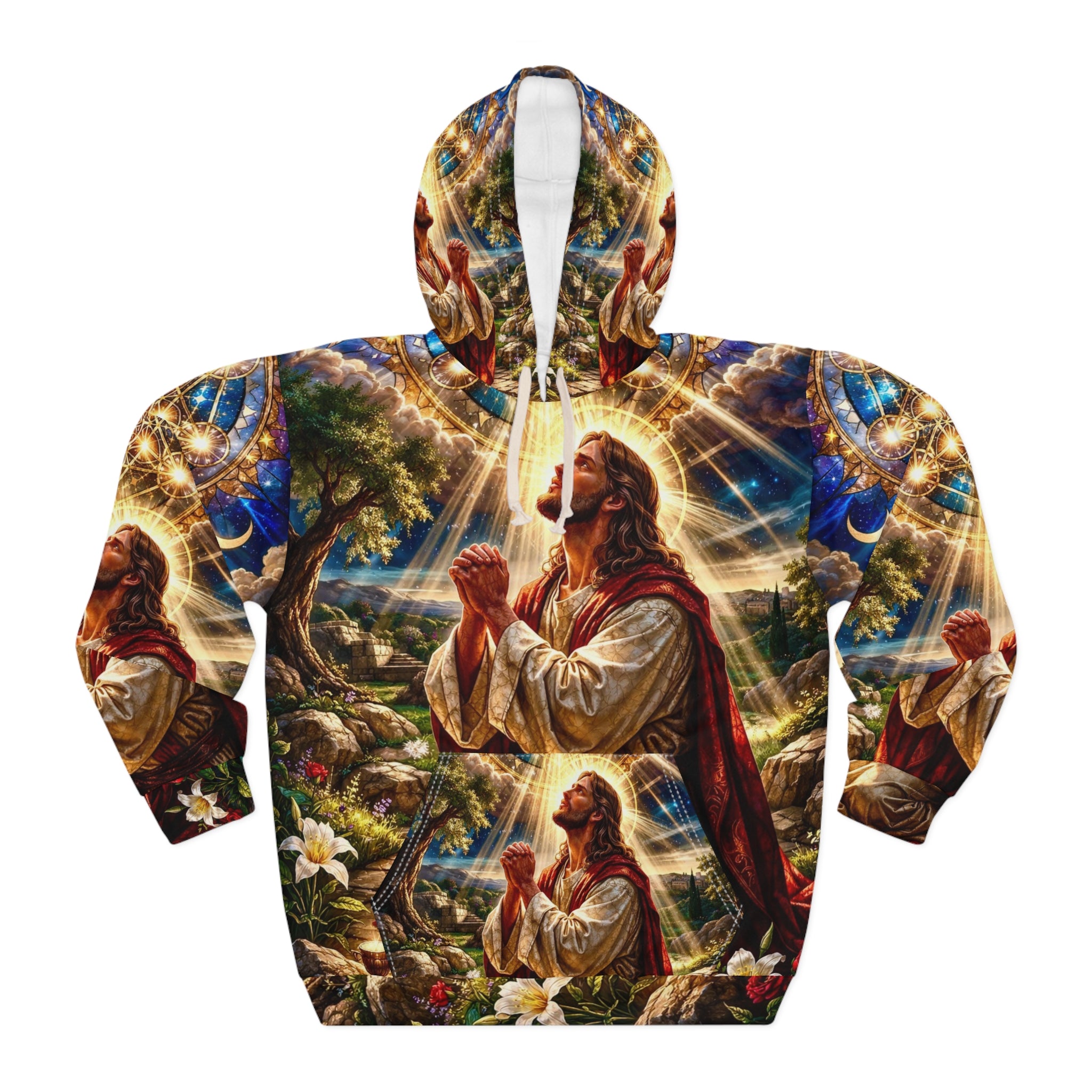 Jesus in the Garden of Gethsemane Unisex Pullover Hoodie (AOP)