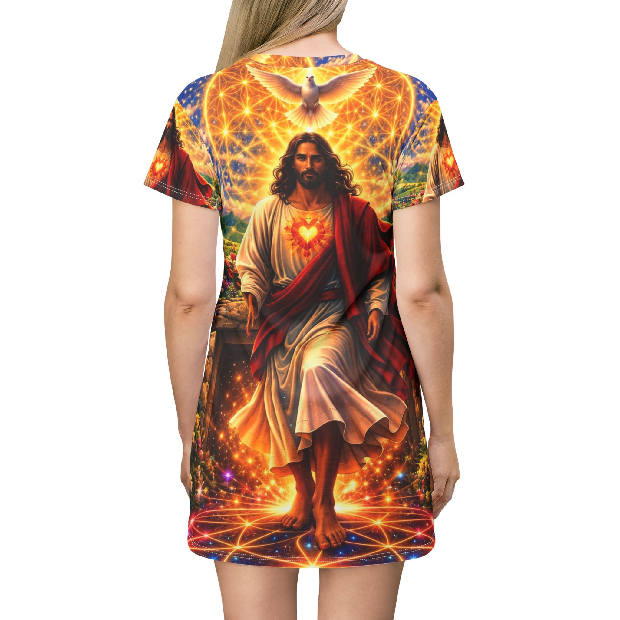 Radiant Ascension T-Shirt Dress (AOP)
