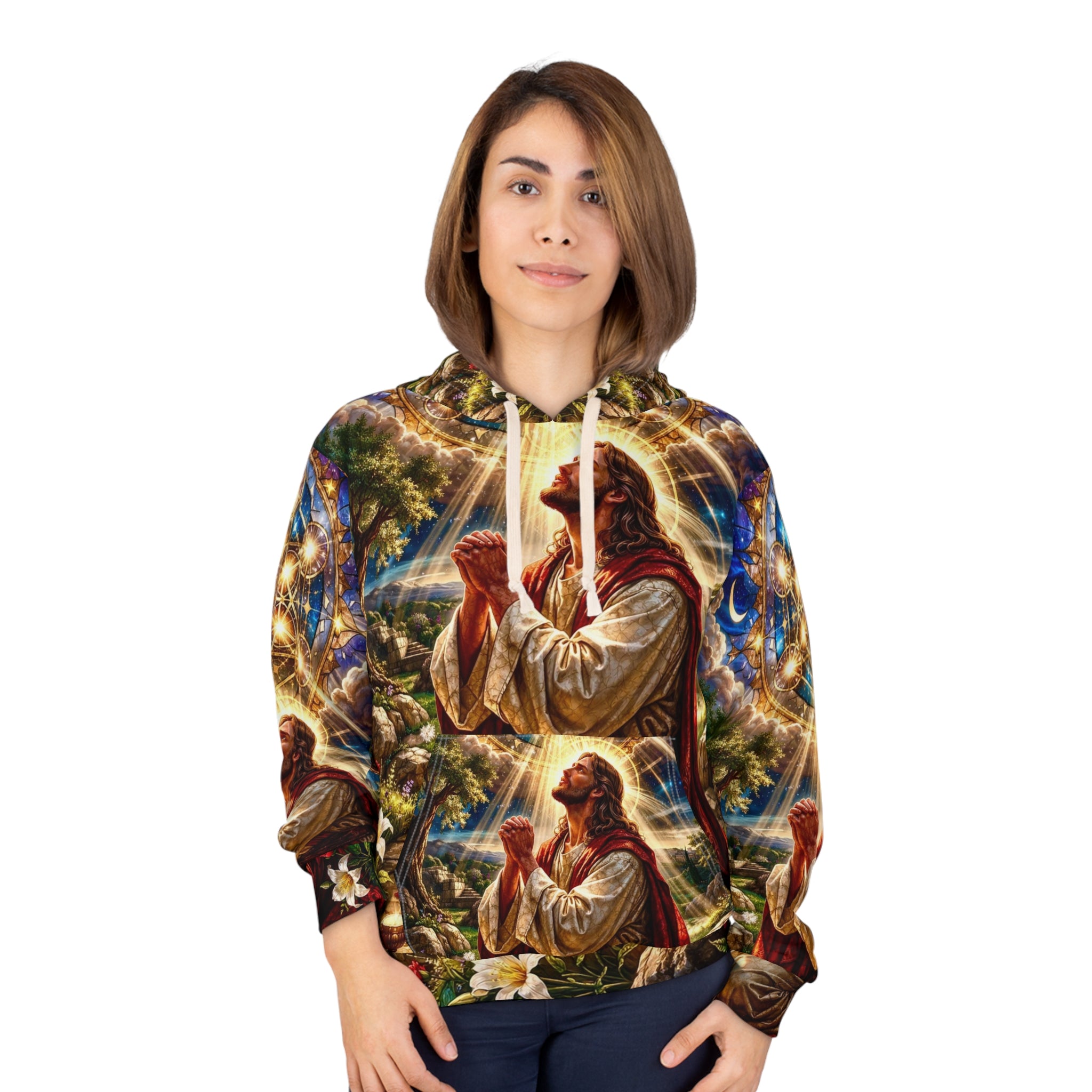 Jesus in the Garden of Gethsemane Unisex Pullover Hoodie (AOP)