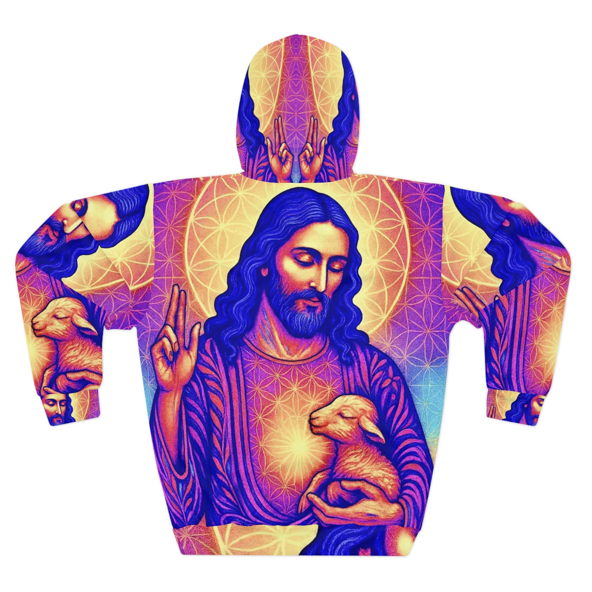 The Lamb Unisex Pullover Hoodie (AOP)