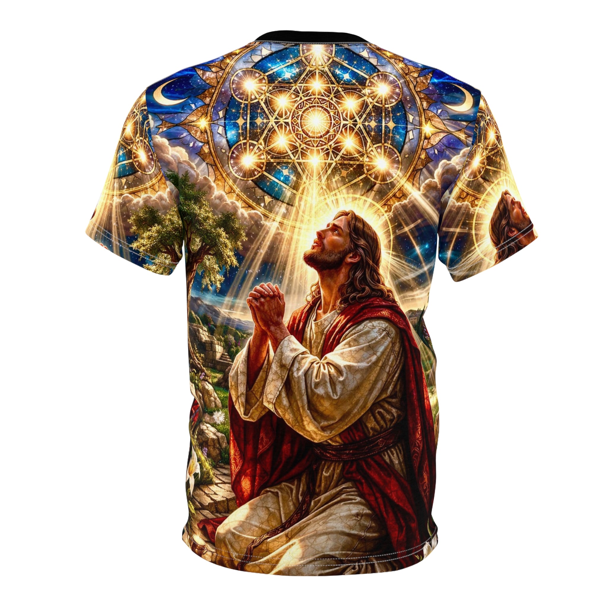 Jesus in the Garden of Gethsemane Unisex Cut & Sew Tee (AOP)