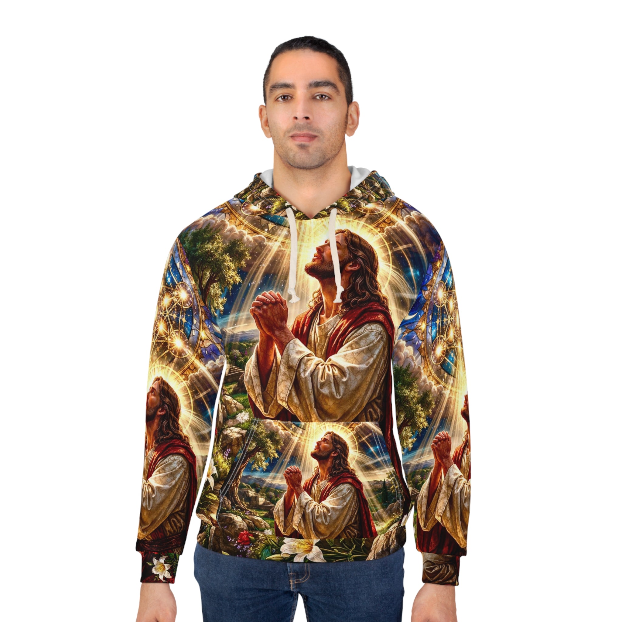 Jesus in the Garden of Gethsemane Unisex Pullover Hoodie (AOP)