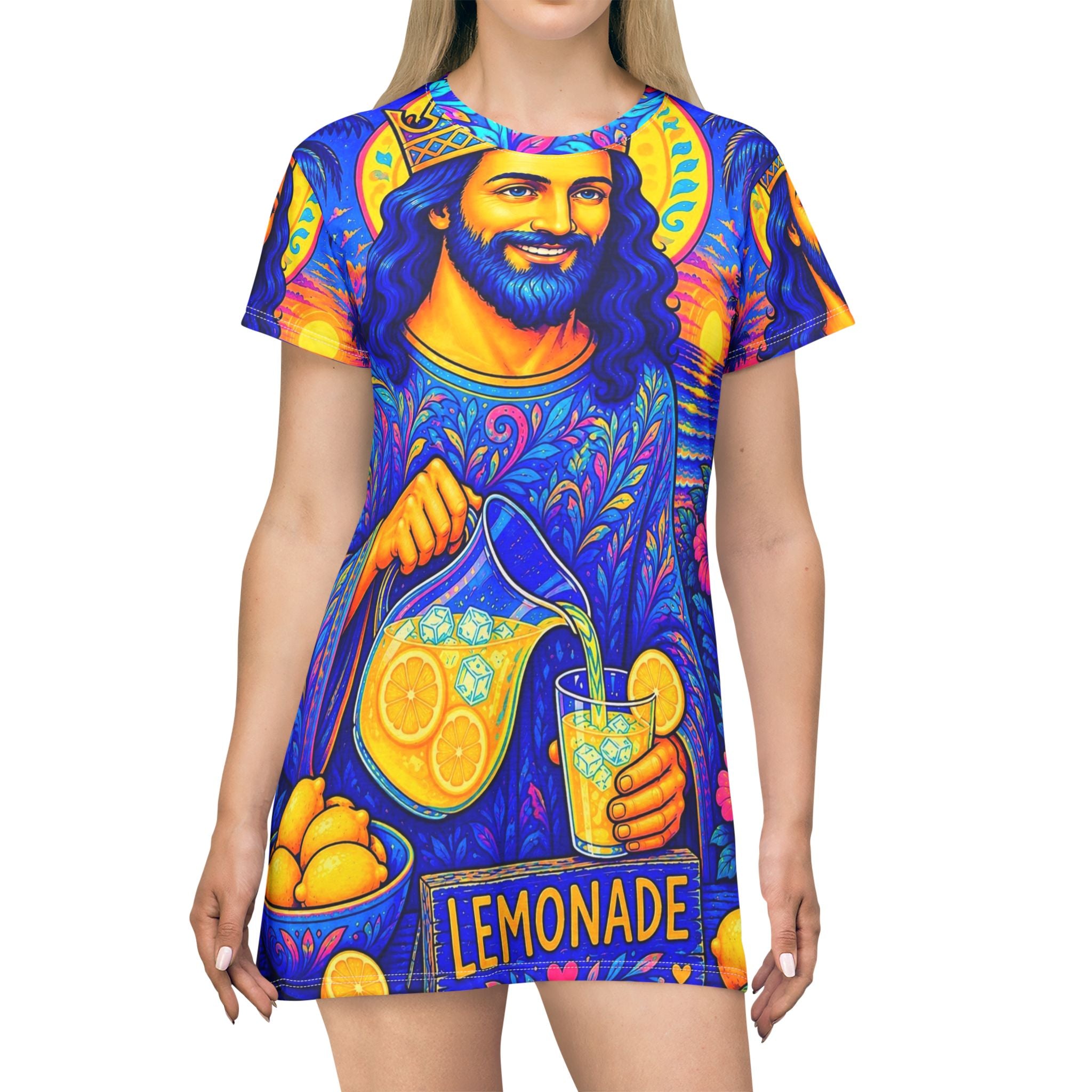 Jesus Making Lemonade T-Shirt Dress (AOP)