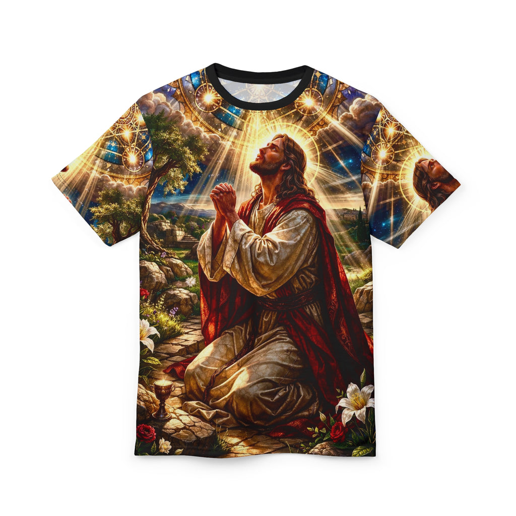 Jesus in the Garden of Gethsemane Unisex Cut & Sew Tee (AOP)