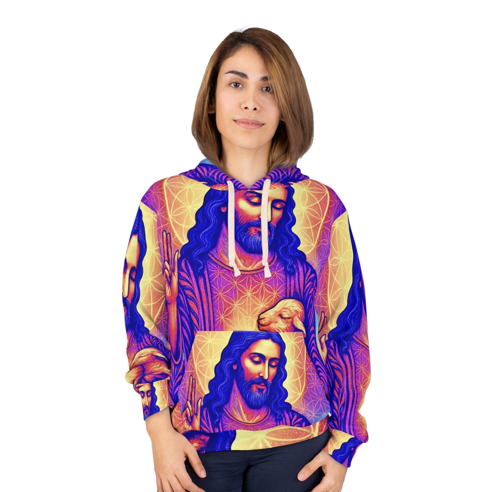 The Lamb Unisex Pullover Hoodie (AOP)