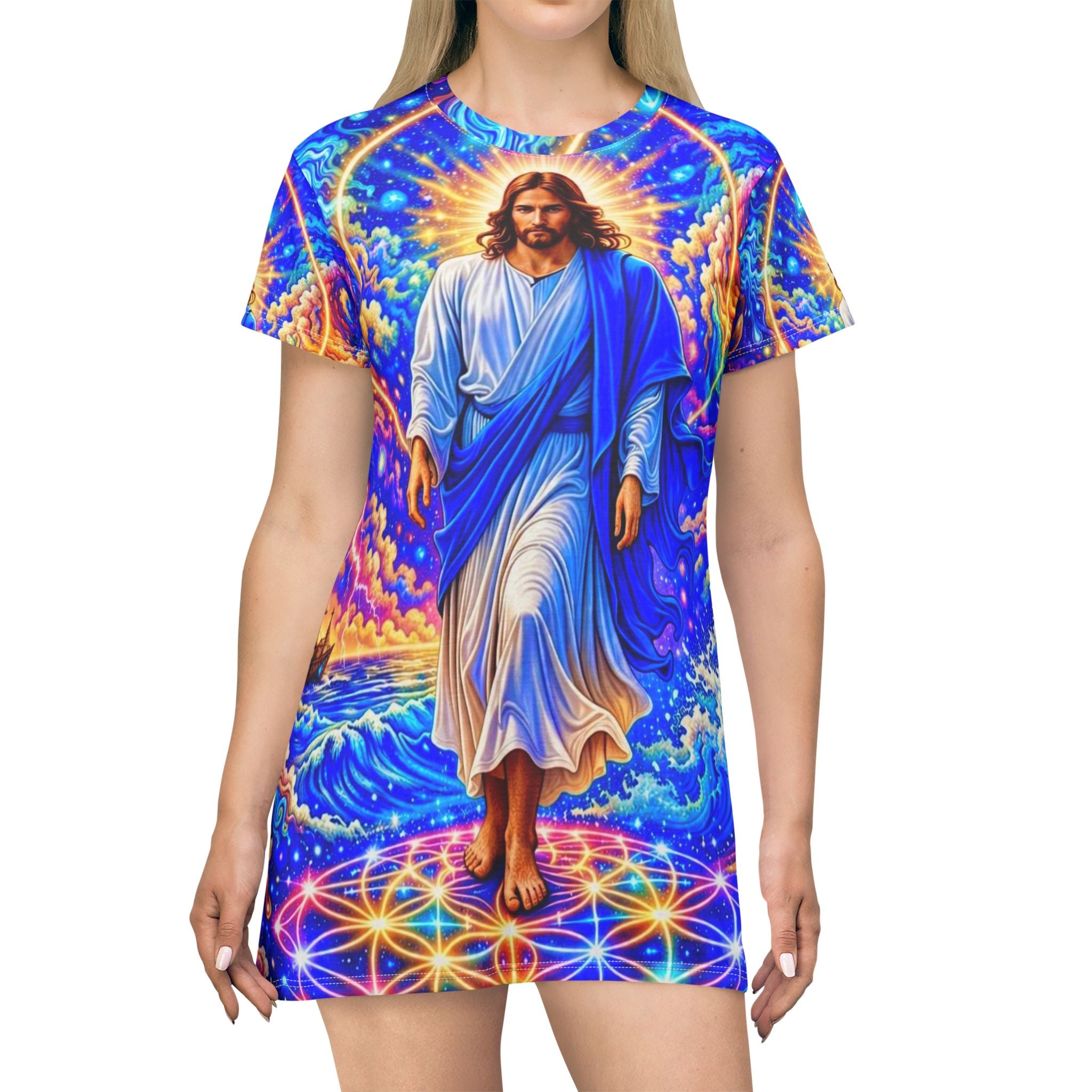 Resplendent Faith T-Shirt Dress (AOP)