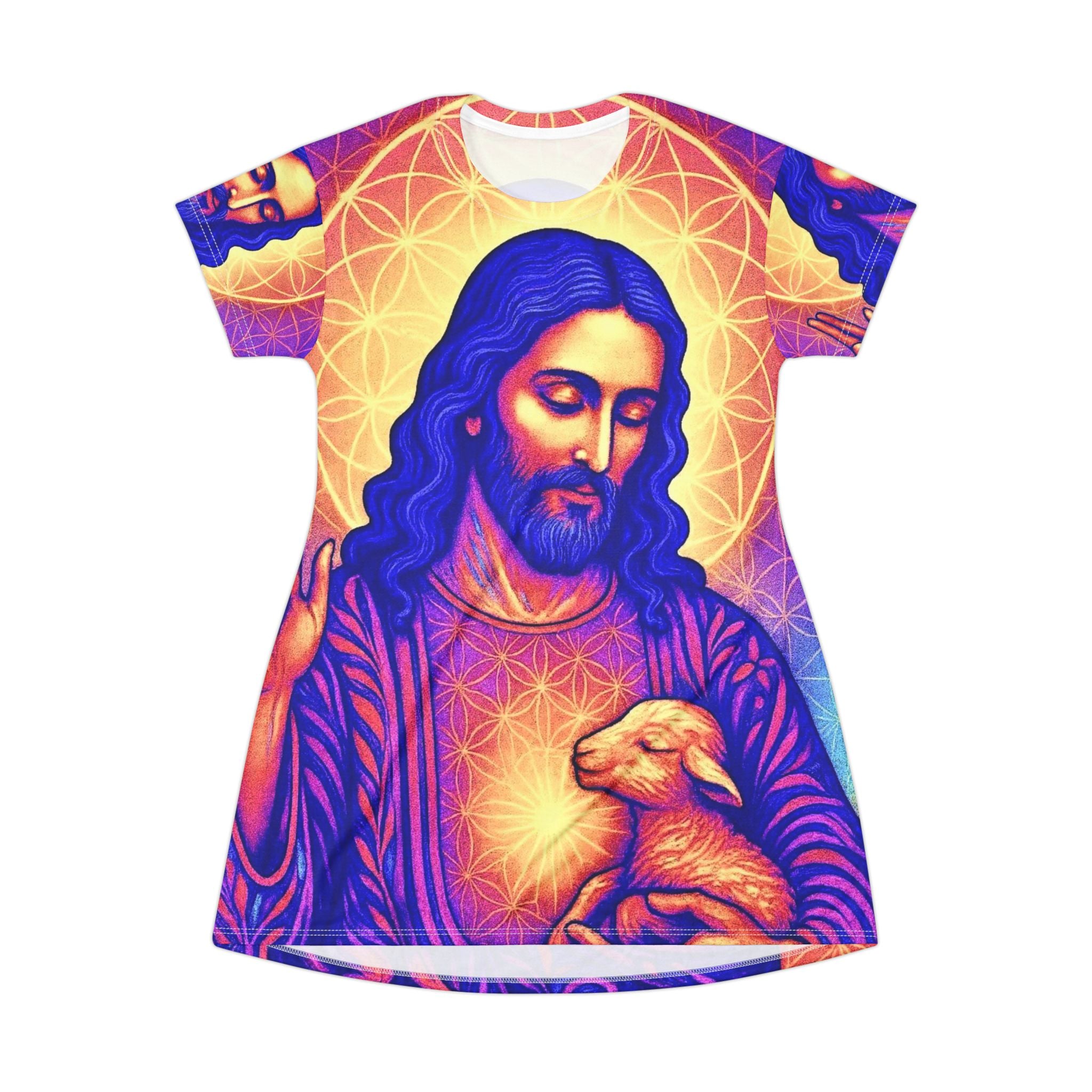 The Lamb T-Shirt Dress (AOP)